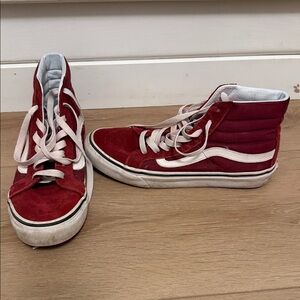 Red High-Top Vans Sneakers